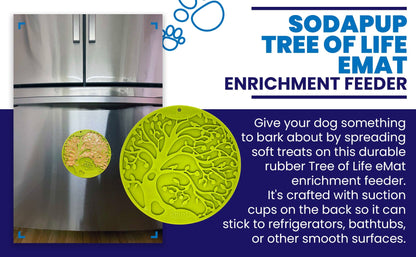Tree of Life eMat - Enrichment Lick Mat For Dogs and Cats - With Suction Cups | Tree Design | USA Made