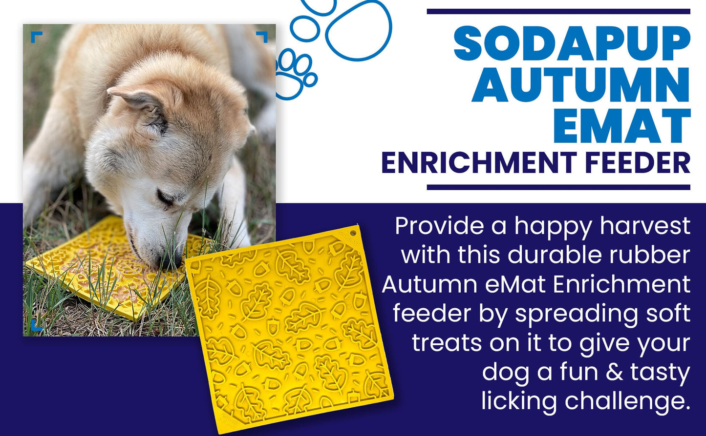 Autumn eMat - Enrichment Lick Mat For Dogs and Cats| Fall Leaves Design | SodaPup