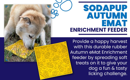 Autumn eMat - Enrichment Lick Mat For Dogs and Cats| Fall Leaves Design | SodaPup