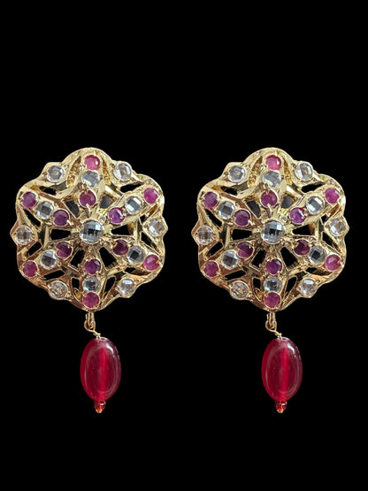 PS487 pendant set with ruby quartz  beads ( READY TO SHIP )
