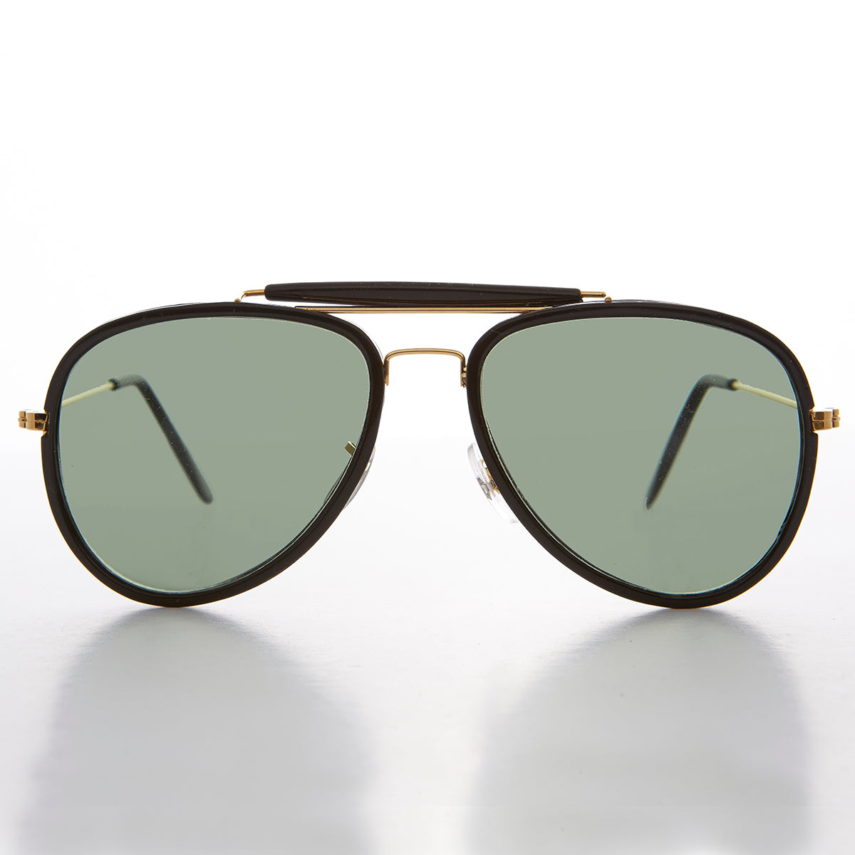 Large Wrapped Aviator with Glass Lens - Edwards