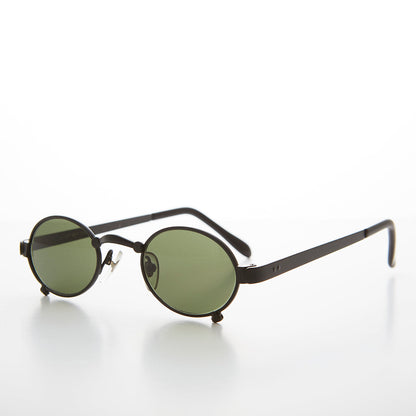 Small 90s Oval Steampunk Spectacle Vintage Sunglass - Edison