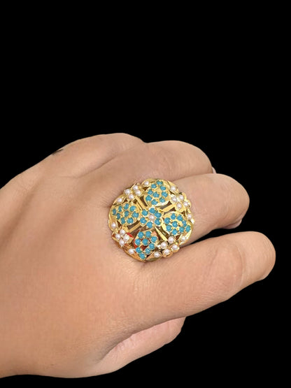 DJR87 Jadau ring -  turquoise pearl    ( READY TO SHIP )