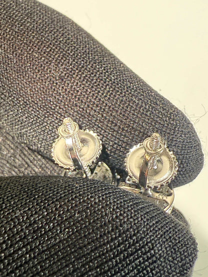Round Moissanite Baguette Earrings
