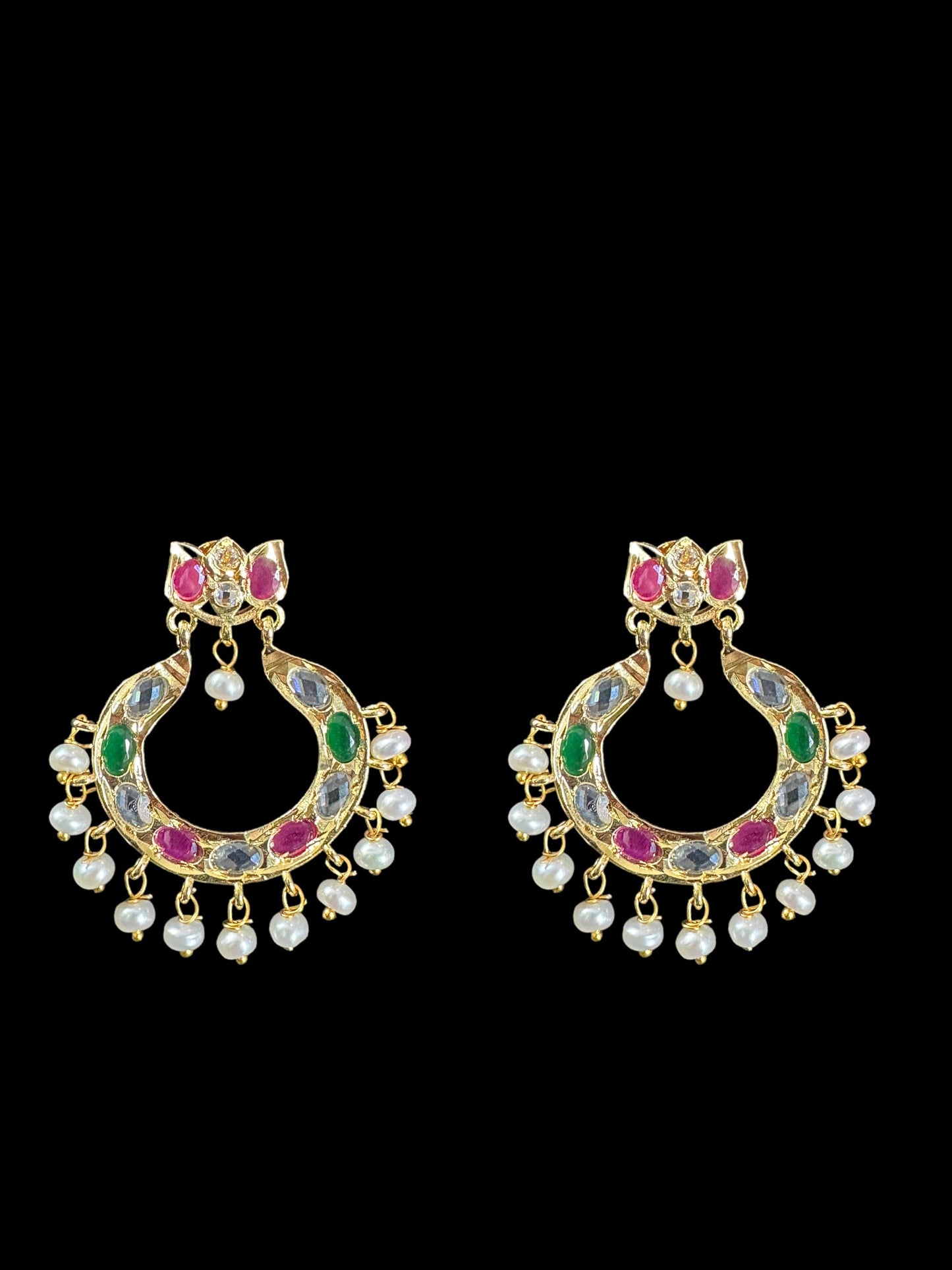 C329 MUSHK hyderabadi choker with earrings -Ruby emerald  ( SHIPS IN 3 WEEKS  )