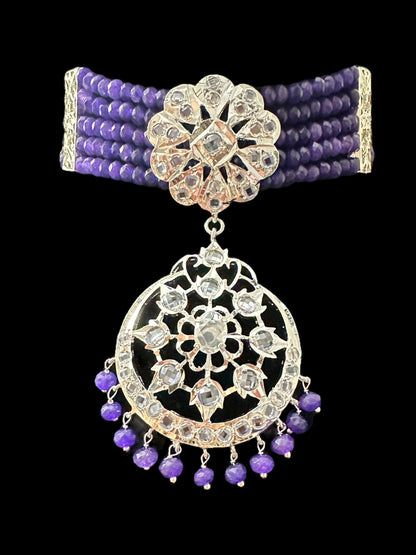 C511 Viya choker in amethyst beads ( READY TO SHIP )