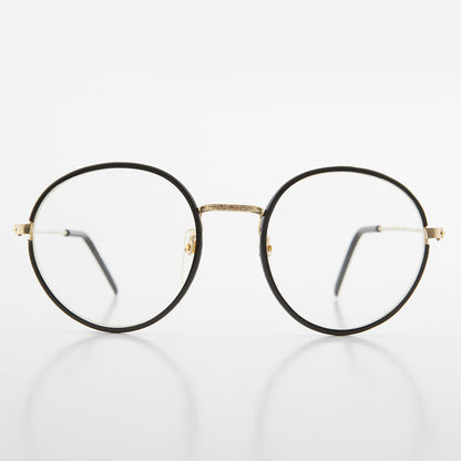 Round Black Preppy Polo Style Clear Lens Glasses - Einstein 2