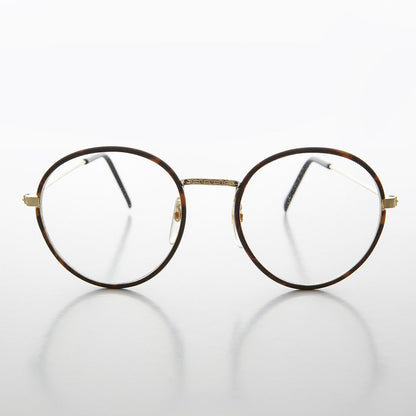 Round Preppy Polo Style Clear Lens Tortoise Vintage Glasses - Einstein