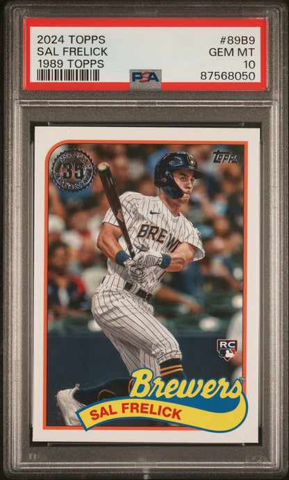 Graded 2024 Topps Sal Frelick #89B9 1989 Topps Rookie RC Baseball Card PSA 10 Gem Mint