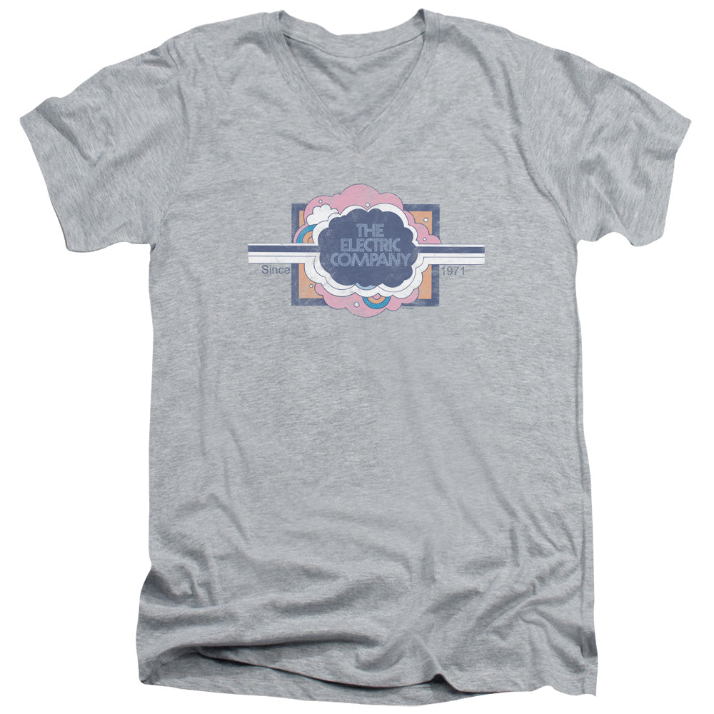 Electric Company Since 1971 Mens Slim Fit V Neck T Shirt Athletic Heather Officially Licensed