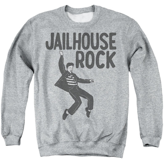 Elvis Jailhouse Rock Mens Crewneck Sweatshirt Athletic Heather