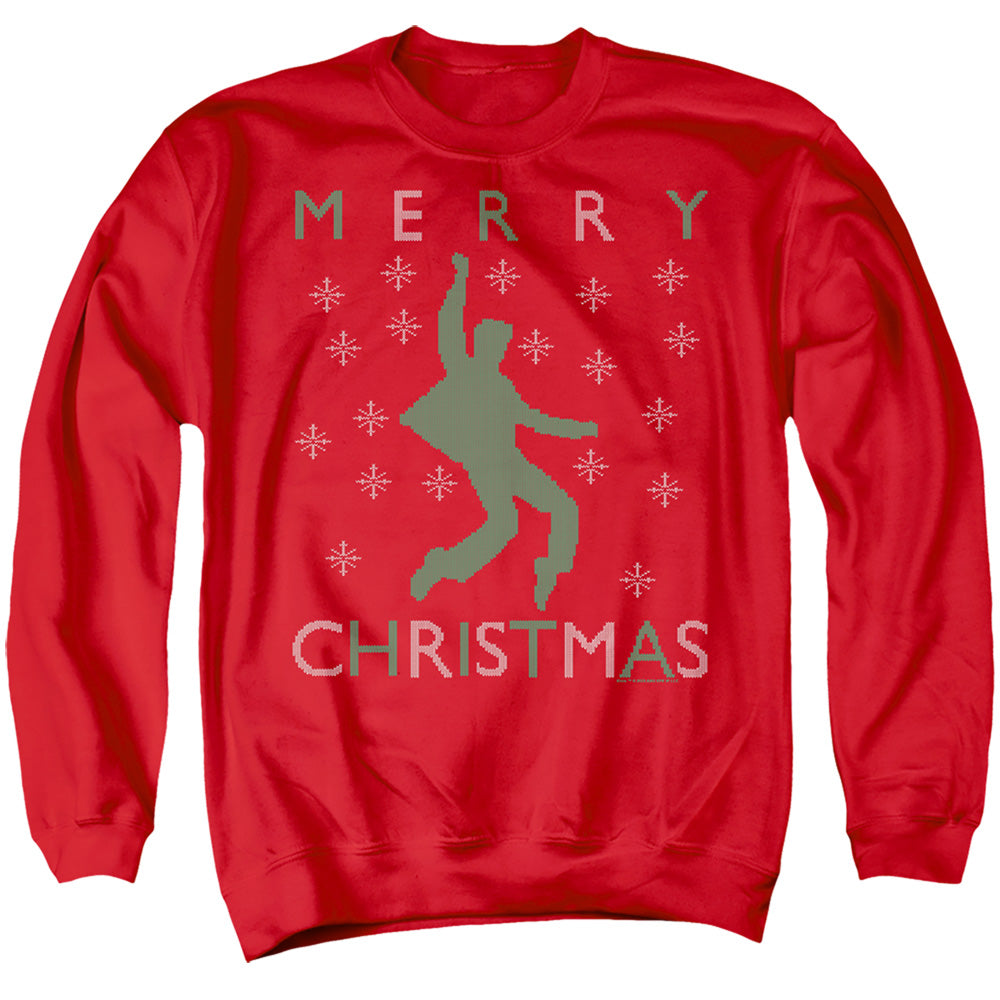 Elvis Dancing Ugly Christmas Mens Crewneck Sweatshirt Red