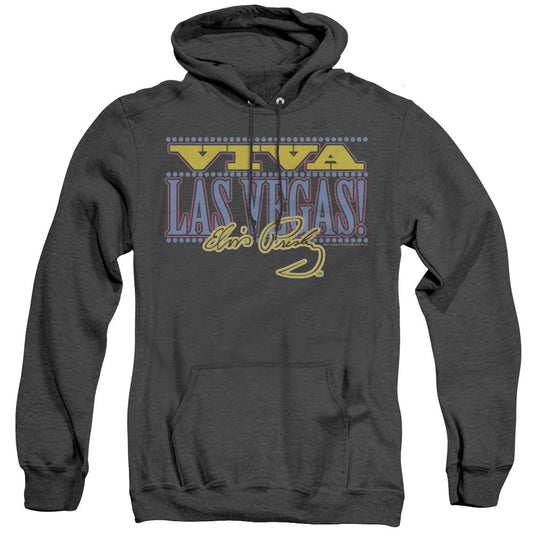 Elvis Presley Viva Las Vegas Mens Heather Hoodie Black Officially Licensed