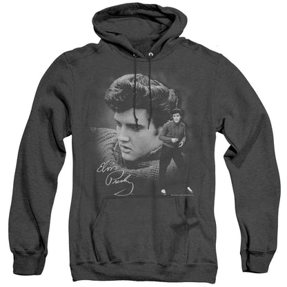 Elvis Presley Sweater Mens Heather Hoodie Black Officially Licensed