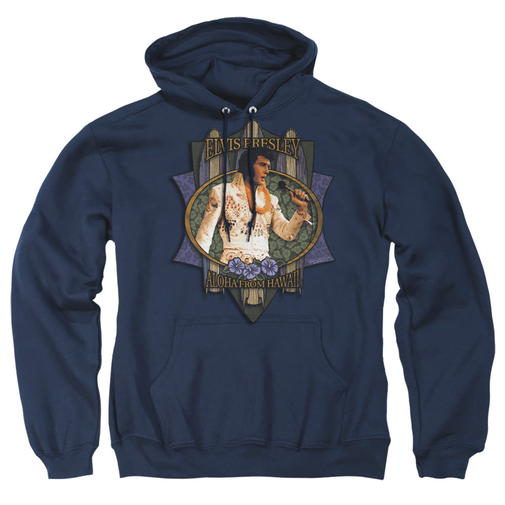 Elvis Presley Aloha From Hawaii Mens Hoodie Navy Officially Licensed
