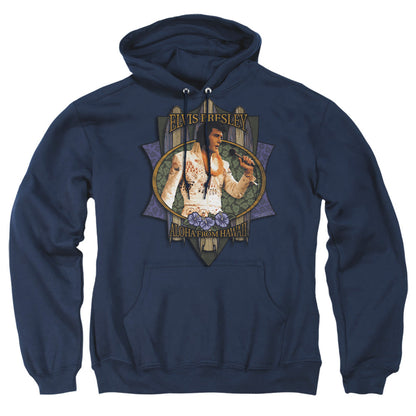 Elvis Presley Aloha From Hawaii Mens Hoodie Navy Officially Licensed