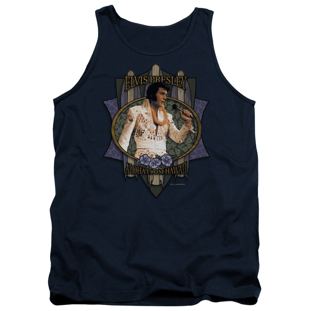 Elvis Presley Aloha From Hawaii Mens Tank Top Shirt Navy Officially Licensed