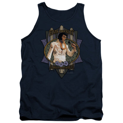 Elvis Presley Aloha From Hawaii Mens Tank Top Shirt Navy Officially Licensed
