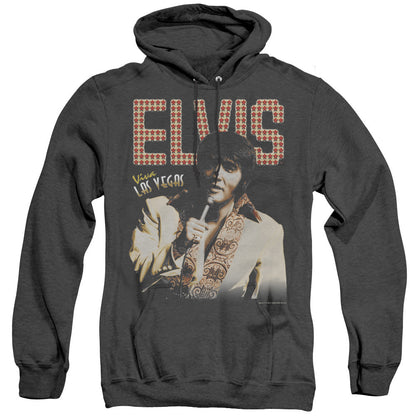 Elvis Presley Viva Star Mens Heather Hoodie Black Officially Licensed