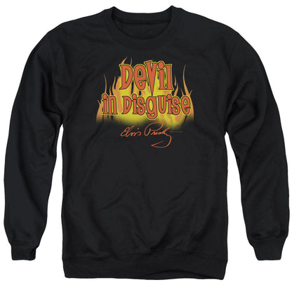 Elvis Presley Devil In Disguise Mens Crewneck Sweatshirt Black