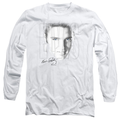 Elvis Presley Blue Eyes Mens Long Sleeve Shirt White Officially Licensed Officially Licensed