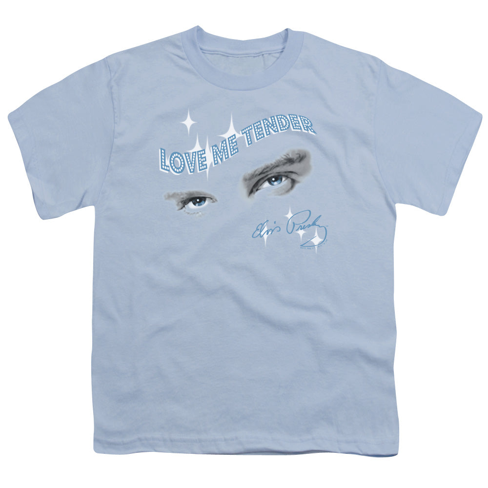 Elvis Presley Tender Eyes Kids Youth T Shirt Light Blue Officially Licensed