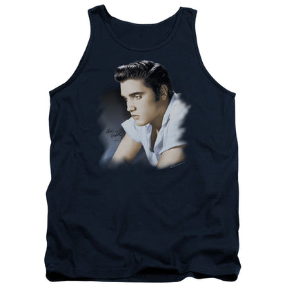 Elvis Presley Blue Profile Mens Tank Top Shirt Navy Officially Licensed