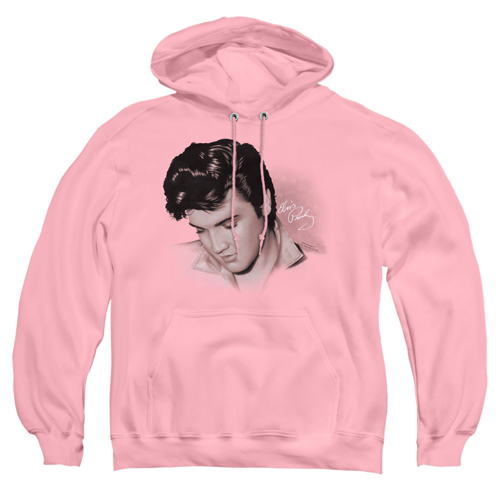 Elvis Presley Looking Down Mens Hoodie Pink Officially Licensed