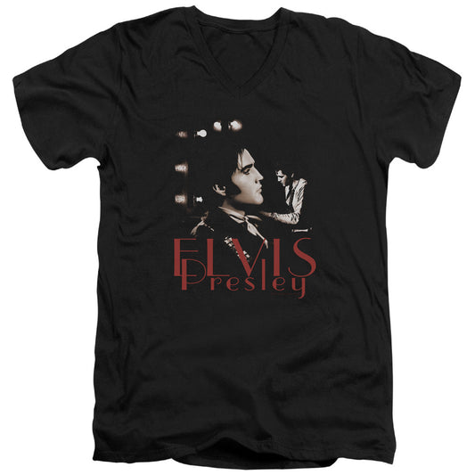 Elvis Presley Memories Mens Slim Fit V-Neck T Shirt Black Officially Licensed