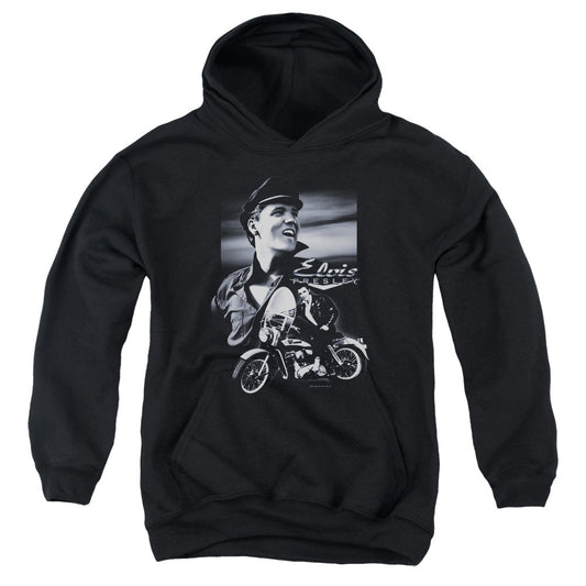 Elvis Presley Motorcycle Kids Youth Hoodie Black Officially Licensed