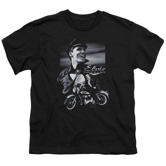 Elvis Presley Motorcycle Kids Youth T Shirt Black Officially Licensed