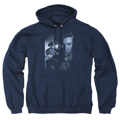 Elvis Presley Reverent Mens Hoodie Navy Officially Licensed