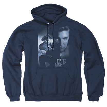 Elvis Presley Reverent Mens Hoodie Navy Officially Licensed