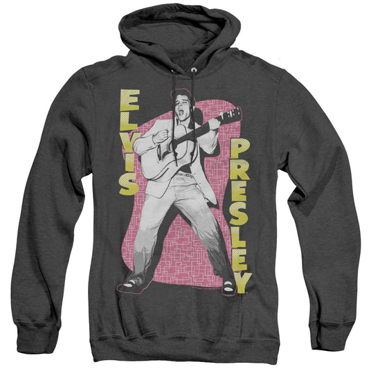 Elvis Presley Pink Rock Mens Heather Hoodie Black Officially Licensed
