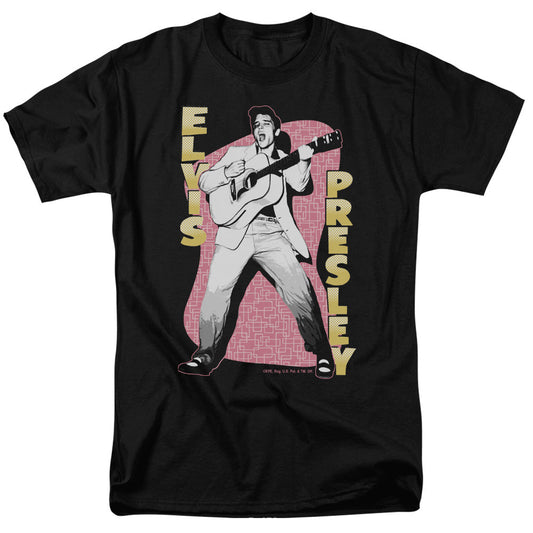 Elvis Presley Pink Rock Mens T Shirt Black Officially Licensed
