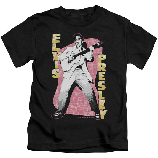 Elvis Presley Pink Rock Juvenile Kids Youth T Shirt Black Officially Licensed