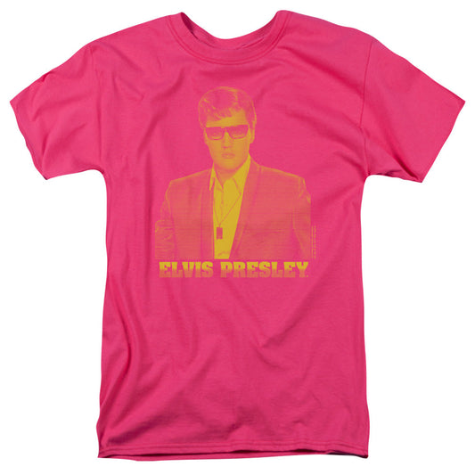 Elvis Presley Yellow Elvis Mens T Shirt Hot Pink Officially Licensed