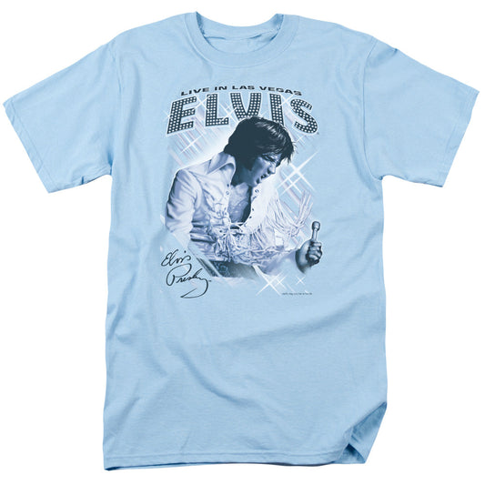 Elvis Presley Blue Vegas Mens T Shirt Carolina Blue Officially Licensed
