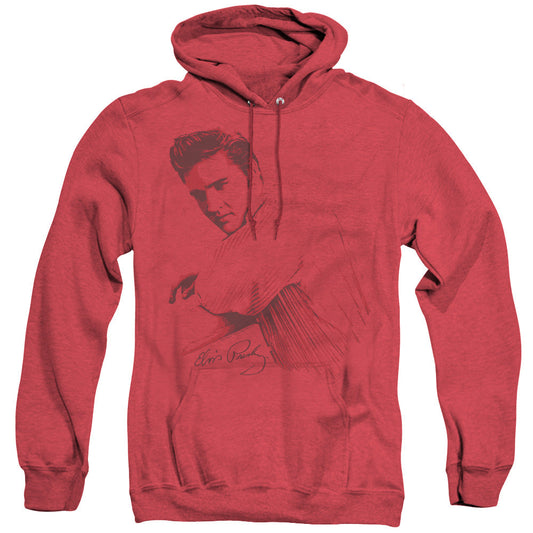Elvis Presley On The Range Mens Heather Hoodie Red Officially Licensed