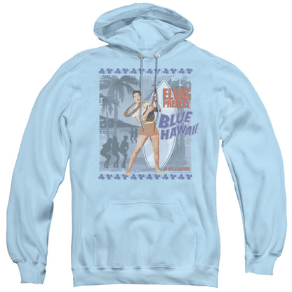 Elvis Presley Blue Hawaii Poster Mens Hoodie Light Blue Officially Licensed