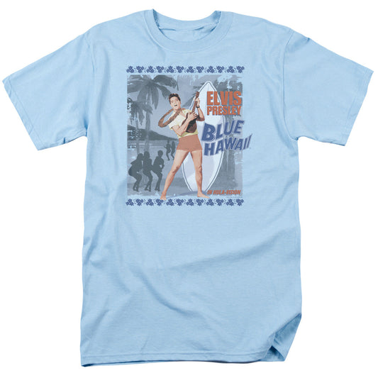 Elvis Presley Blue Hawaii Poster Mens T Shirt Light Blue Officially Licensed