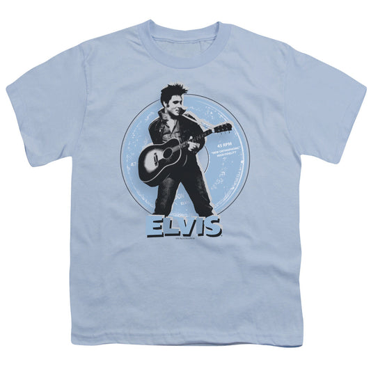 Elvis Presley 45 RPM Kids Youth T Shirt Light Blue Officially Licensed