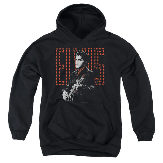 Elvis Presley Red Guitarman Kids Youth Hoodie Black Officially Licensed