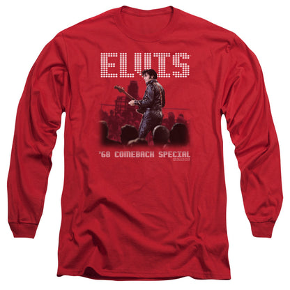 Elvis Presley Return Of The King Mens Long Sleeve Shirt Red Officially Licensed Officially Licensed