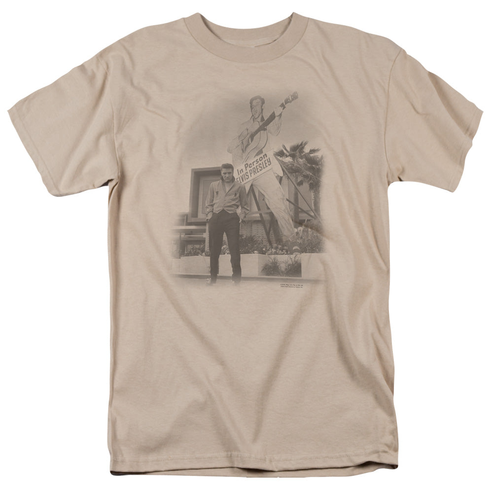 Elvis Presley Larger Than Life Mens T Shirt Sand Officially Licensed