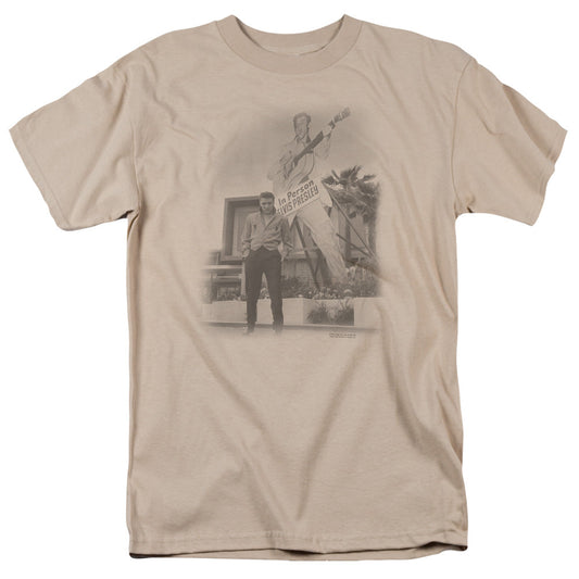Elvis Presley Larger Than Life Mens T Shirt Sand Officially Licensed