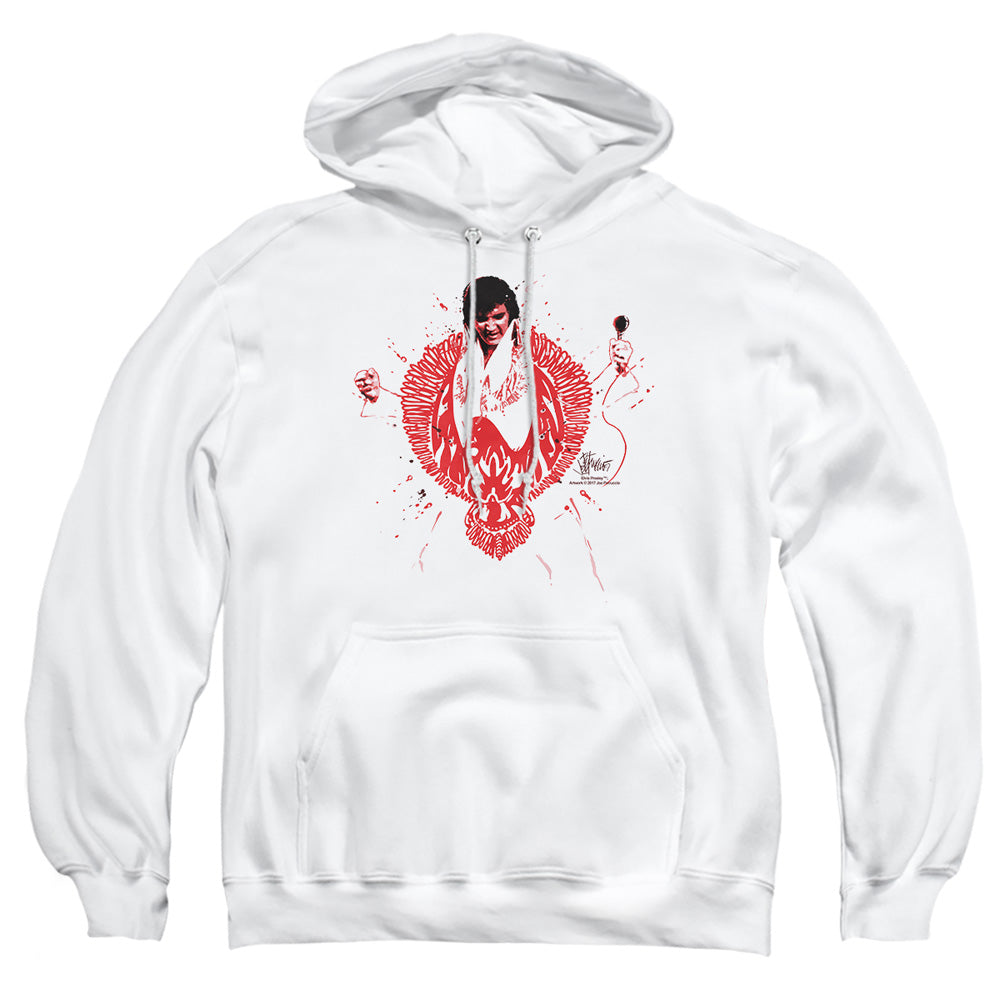 Elvis Presley Red Pheonix Mens Hoodie White Officially Licensed