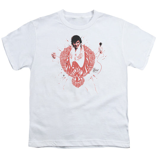 Elvis Presley Red Phoenix Kids Youth T Shirt White Officially Licensed
