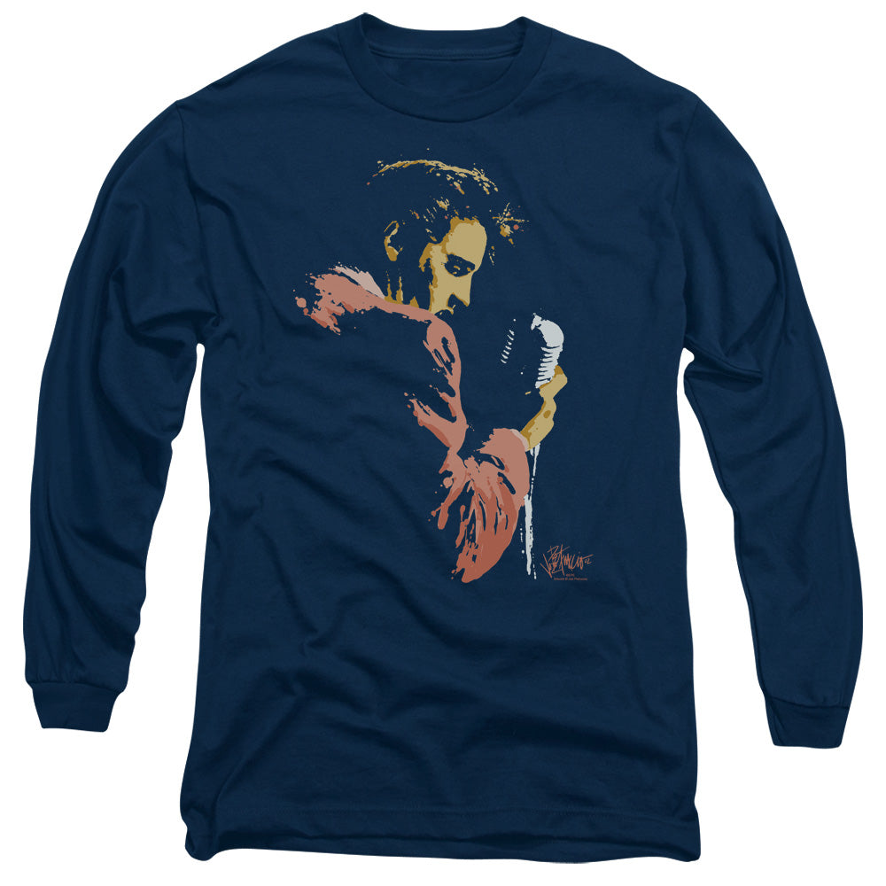 Elvis Presley Early Elvis Mens Long Sleeve Shirt Navy Blue Officially Licensed