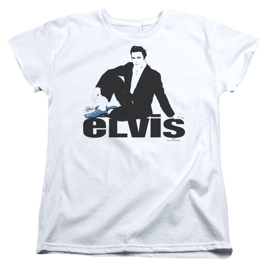 Elvis Presley Blue Suede Womens T Shirt White Officially Licensed